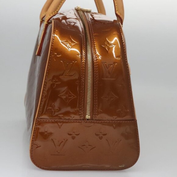 LOUIS VUITTON Monogram Vernis Tompkins Square Hand Bag Bronze M91103 Auth ep7700 - Picture 4 of 16